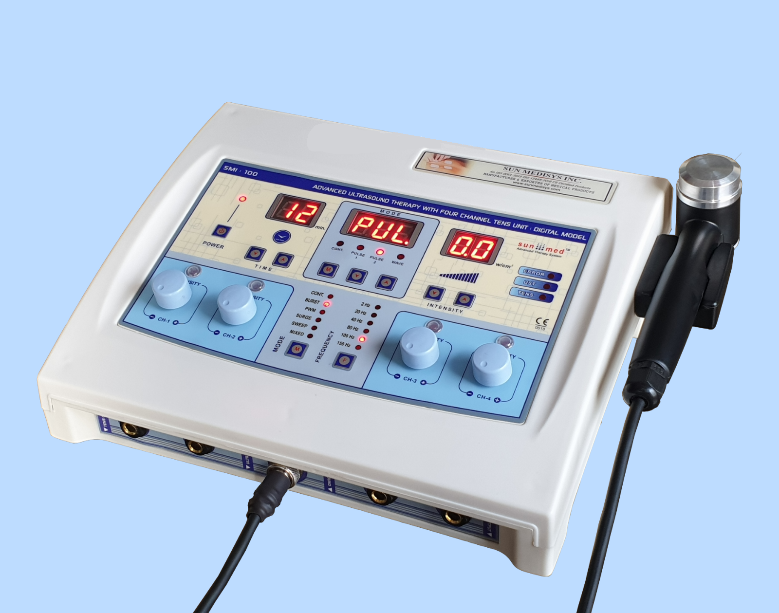 Combined Therapy- 1 MHz Ultrasound and 4 Channel TENS