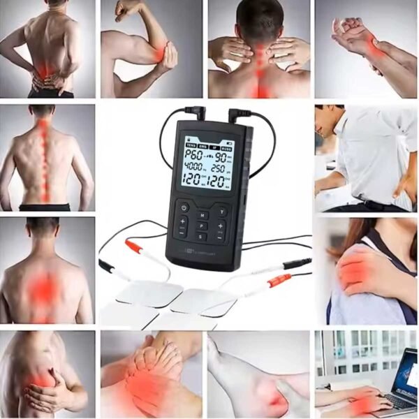 Black 4-in-1 Electrotherapy EMS Muscle Stimulator – Includes TENS, IFT & Russ Functions with 60 Preset Programs, Electrode Pads & Carry Bag - Image 5