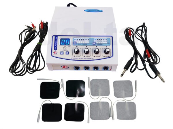 4-Channel TENS Unit with Adhesive Pads
